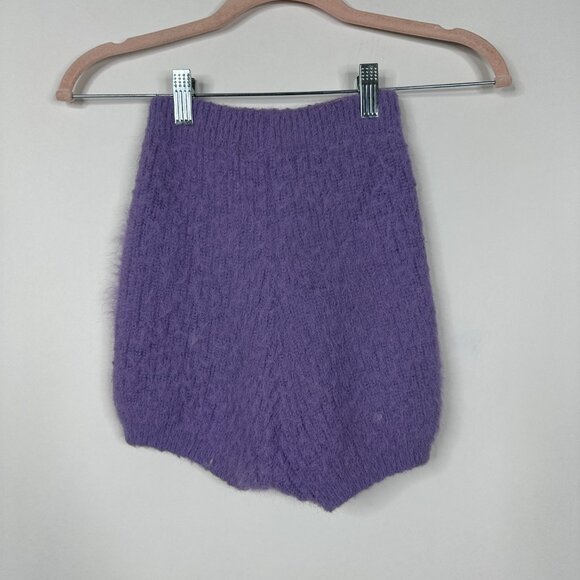 2/$30 ZARA Fuzzy Knit Shorts High Waist Lilac Small #A0654 - Picture 6 of 8